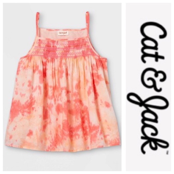 Pink Tie-Dye Woven Trapeze Tank Top